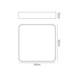 Fusion Flush Ceiling 60cm Square, 4800lm, 80W LED 4000K White, Acrylic - thumbnail 2