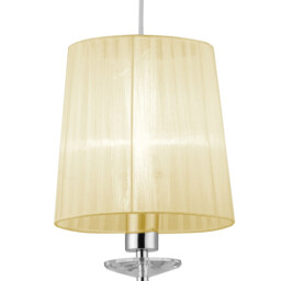 Tiffany Pendant 1+1 Light E27+G9, Polished Chrome With Cream Shade & Clear Crystal - thumbnail 5