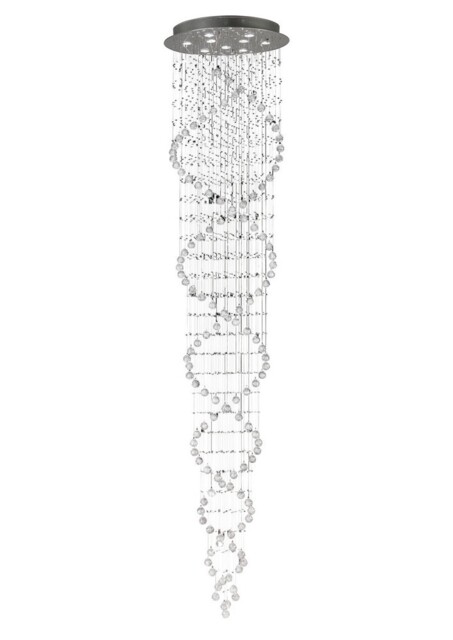 Colorado IL31377 Ceiling Cluster Pendant Tall Corkscrew 9 Light Polished Chrome, Crystal - image 1