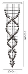 Colorado IL31377 Ceiling Cluster Pendant Tall Corkscrew 9 Light Polished Chrome, Crystal - thumbnail 3