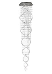 Colorado IL31377 Ceiling Cluster Pendant Tall Corkscrew 9 Light Polished Chrome, Crystal - thumbnail 1