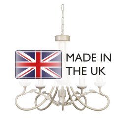 Olivia 5 Light Chandelier Ivory, Gold Finish, E14 - thumbnail 5
