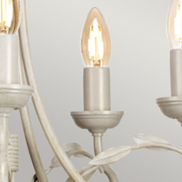 Olivia 5 Light Chandelier Ivory, Gold Finish, E14 - thumbnail 3