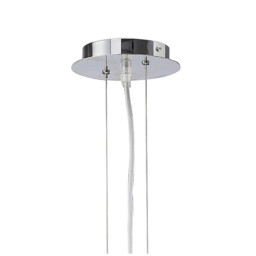 Pasion Rectangular Pendant 4 Light E27, Gloss White/Polished Chrome - thumbnail 3