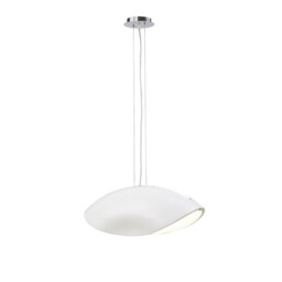 Pasion Rectangular Pendant 4 Light E27, Gloss White/Polished Chrome - thumbnail 1
