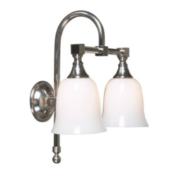 Classic 2 Light Bathroom Wall Light Satin Nickel IP44
