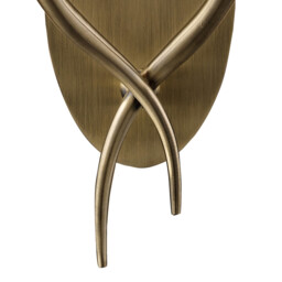 Loewe Wall Lamp Switched 2 Light E14, Antique Brass With Soft Bronze Shade - thumbnail 5