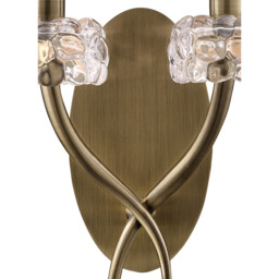 Loewe Wall Lamp Switched 2 Light E14, Antique Brass With Soft Bronze Shade - thumbnail 3
