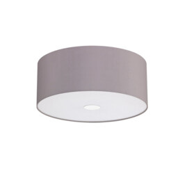 Baymont Polished Chrome 3 Light E27 Flush Ceiling With 50cm x 20cm Faux Silk Shade, Grey/White Laminate - thumbnail 5