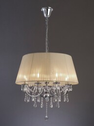 Olivia Ceiling Pendant with Soft Bronze Shade 8 Light Polished Chrome, Crystal - thumbnail 2
