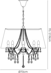 Olivia Ceiling Pendant with Soft Bronze Shade 8 Light Polished Chrome, Crystal - thumbnail 3