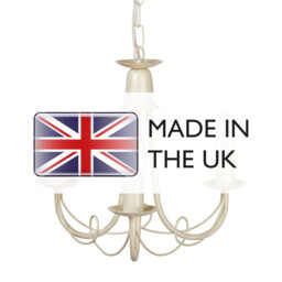 Minster Chandelier 3 Light Ivory, Gold Finish, E14 - thumbnail 5