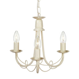 Minster Chandelier 3 Light Ivory, Gold Finish, E14 - thumbnail 1