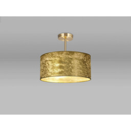 Baymont Antique Brass 3 Light E27 Semi Flush Fixture With 40cm x 18cm Gold Leaf Shade - thumbnail 2