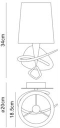 Wall Lamp Switched 1 Light E14, Polished Chrome with Black Shade - thumbnail 2