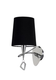 Wall Lamp Switched 1 Light E14, Polished Chrome with Black Shade