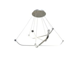 Papua Ceiling LED Light 36W, 2800lm, 3000K Polished Chrome, White Acrylic - thumbnail 1