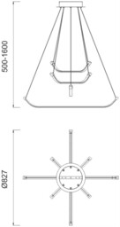 Papua Ceiling LED Light 36W, 2800lm, 3000K Polished Chrome, White Acrylic - thumbnail 2