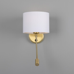 Longford Wall Light, Satin Brass - thumbnail 2