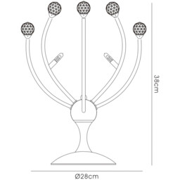 Xeena Table Lamp 3 Light G4 Polished Chrome/Crystal, NOT LED/CFL Compatible - thumbnail 5