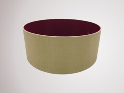 Sigma Round Cylinder, 500 x 200mm Dual Faux Silk Fabric Shade, Antique Gold, Ruby - thumbnail 2