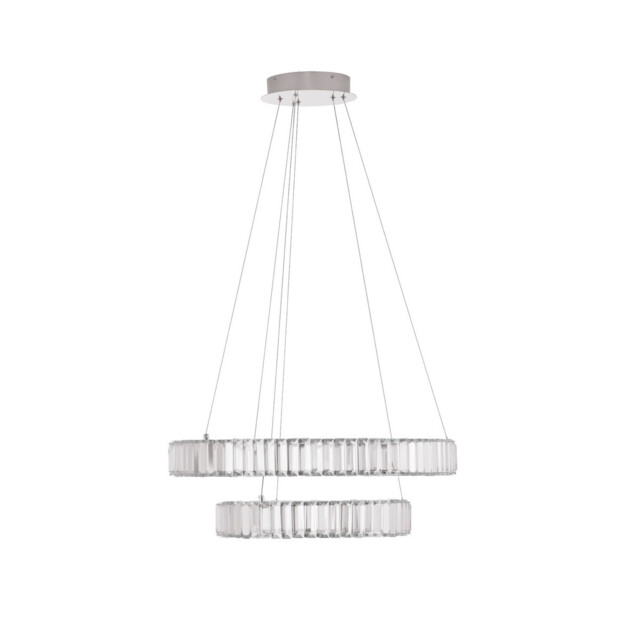 Aurelia Integrated LED Pendant Ceiling Light Chrome Metal, Crystal LED 46W 4328Lm 3500K - image 1