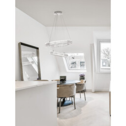 Aurelia Integrated LED Pendant Ceiling Light Chrome Metal, Crystal LED 46W 4328Lm 3500K - thumbnail 2
