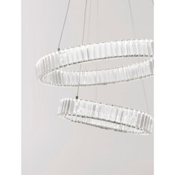 Aurelia Integrated LED Pendant Ceiling Light Chrome Metal, Crystal LED 46W 4328Lm 3500K - thumbnail 3