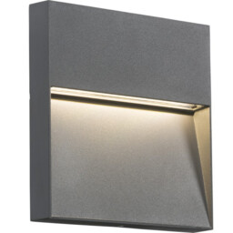 LED Square Wall / Guide light - Grey, 230V IP44 4W