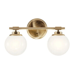 Kichler Benno Bathroom Wall Lamp Contemporary Champagne Bronze 3000K IP44 2x G9 - thumbnail 2