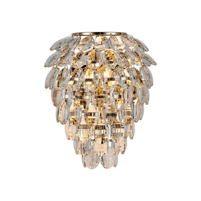 Coniston IP Wall Lamp, 4 Light G9, IP44, French Gold/Crystal - image 1