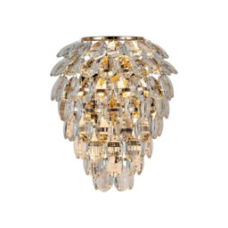 Coniston IP Wall Lamp, 4 Light G9, IP44, French Gold/Crystal - thumbnail 1