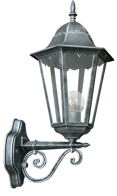 FIRENZE Outdoor UP Wall Lanterns Black, Silver, IP44 28.6x50.5x20.5cm