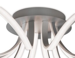 Knot Ceiling 74cm Round 5 Looped Arms 60W LED 3000K, 4800lm, Dimmable Silver, Frosted Acrylic, Polished Chrome - thumbnail 3