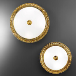 Milady Glass Bowl Semi Flush Ceiling Light 3 Light French Gold - thumbnail 2
