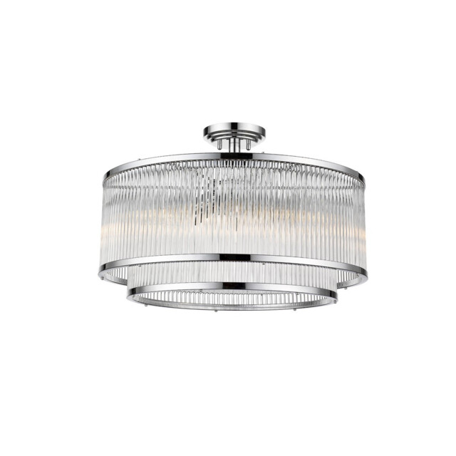 Sergio Cylindrical Ceiling Light, Chrome, Glass, 6x E14