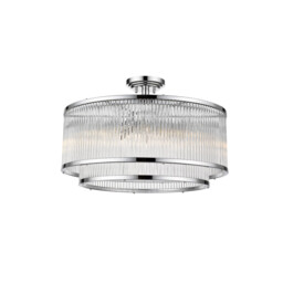 Sergio Cylindrical Ceiling Light, Chrome, Glass, 6x E14