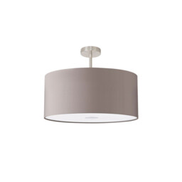 Baymont Satin Nickel E27 Semi Flush With 60cm x 22cm Faux Silk Shade, Grey/White Laminate - thumbnail 5