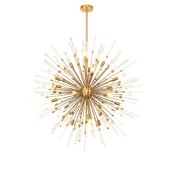 Noon Pendant 20 Light E14 Antique Gold/Clear Glass Item Weight: 17.3kg - thumbnail 1