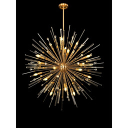 Noon Pendant 20 Light E14 Antique Gold/Clear Glass Item Weight: 17.3kg - thumbnail 2