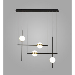 Cuba Criss Cross Linear Pendant 4 Light, 32W LED, 3000K, 2400lm, Gold, Black, 3yrs Warranty - thumbnail 2
