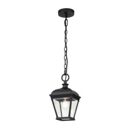 Bayview Outdoor Pendant Ceiling Light Black, IP44 - thumbnail 1