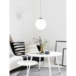 Miranda 40cm Ball Pendant 1 Light E27 Black Suspension With Matt Black/Smoke Fade Glass Globe - thumbnail 3