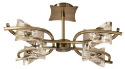 Kromo Telescopic Semi Flush Convertible 4 Light G9, Antique Brass - thumbnail 5