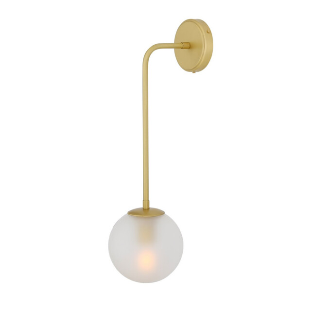 Westport Globe Wall Light, Satin Brass, Frosted - image 1