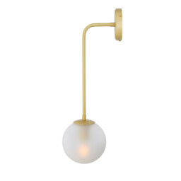 Westport Globe Wall Light, Satin Brass, Frosted - thumbnail 2