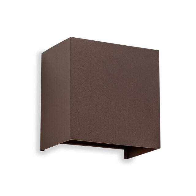 Davos XL Square Wall Lamp, 2x10W LED, 4000K, 1830lm, IP65, Rust Brown, 3yrs Warranty - image 1