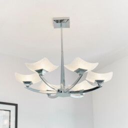 Ayres 6 Light Semi Flush Multi Arm Ceiling Light Chrome, Savon Effect Glass, G9 - thumbnail 2