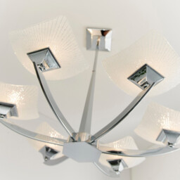 Ayres 6 Light Semi Flush Multi Arm Ceiling Light Chrome, Savon Effect Glass, G9 - thumbnail 5