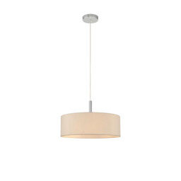 Baymont Polished Chrome 5 Light E27 Single Pendant, With 45cm x 15cm Faux Silk Shade, Ivory Pearl/White Laminate - thumbnail 5